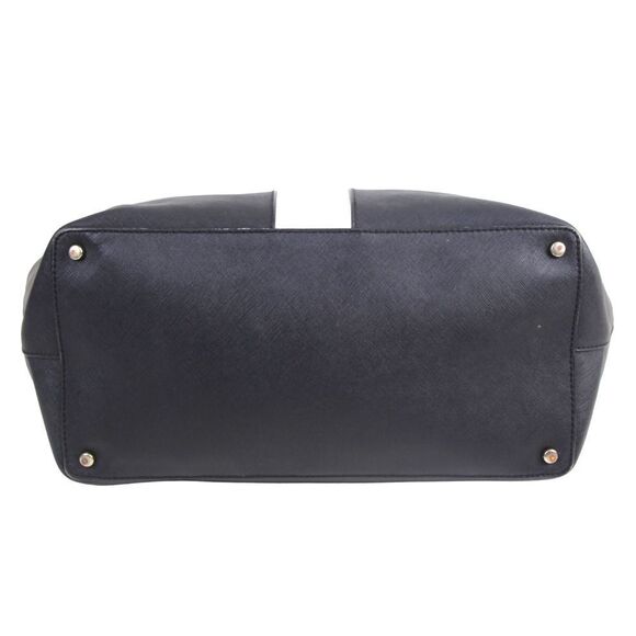 Kate Spade NY BLACK WHITE GENUINE LEATHER SATCHEL SHOULDER BAG HANDBAG PURSE - Picture 6 of 16